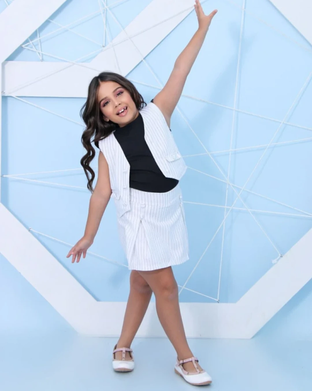 Conjunto Infantil - Colete e Short Saia