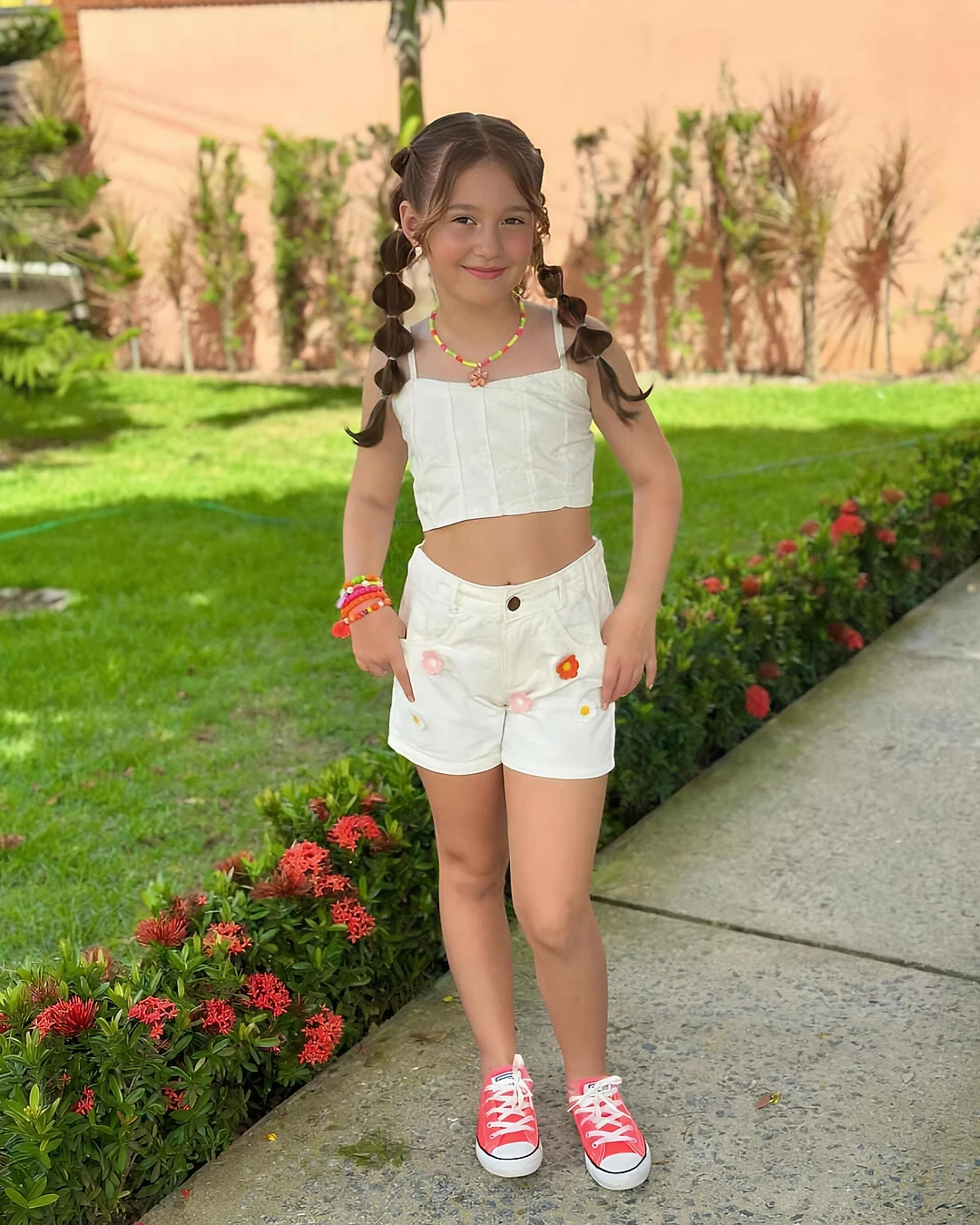 Conjunto infantil com Cropped e Short