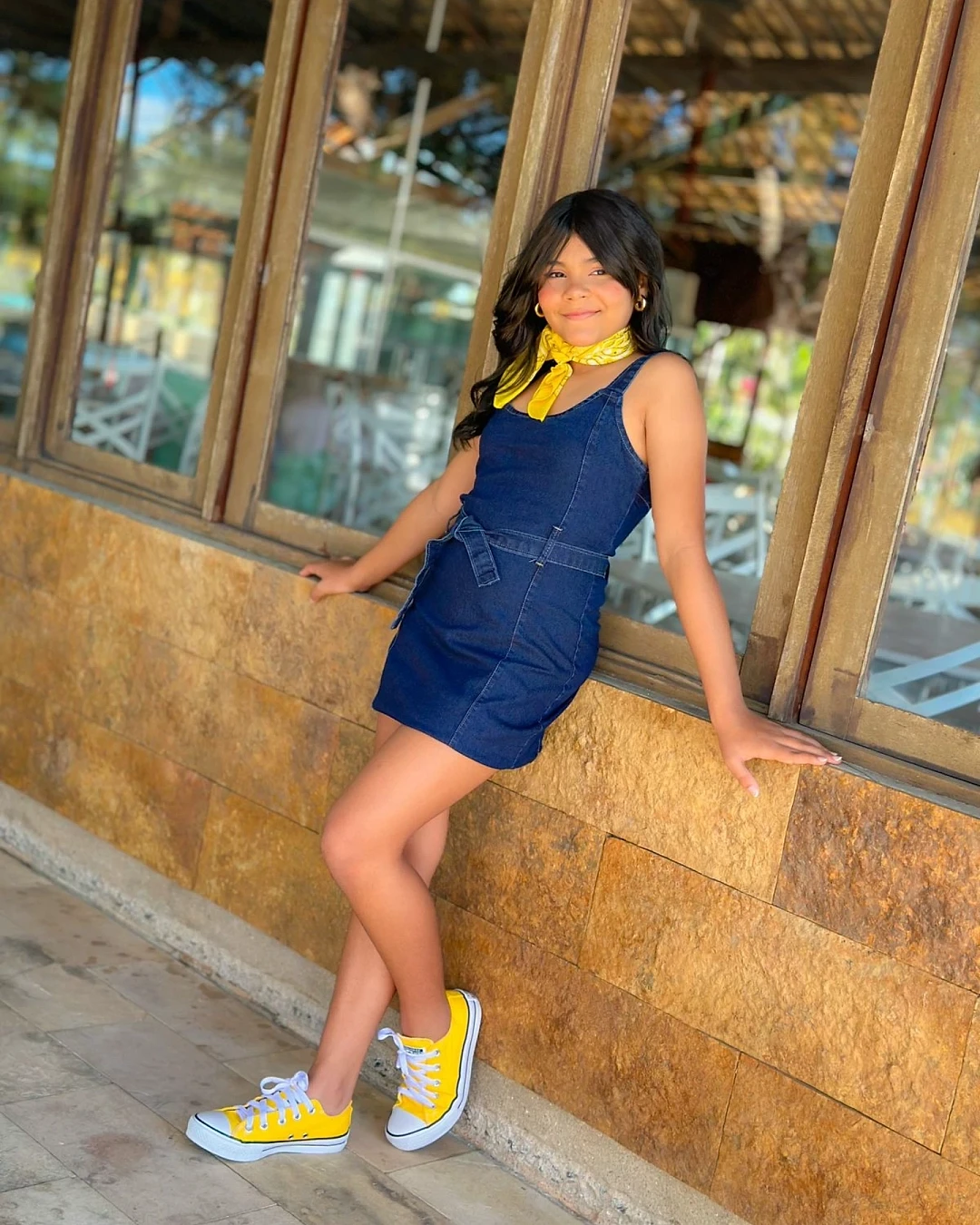 Vestido Jardineira Jeans Teen